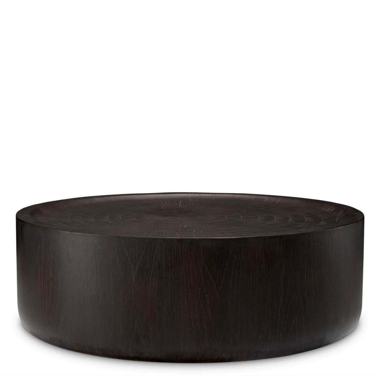 Small Round Coffee Table In Dark Brown Fiber Reinforced Concrete photo furniture