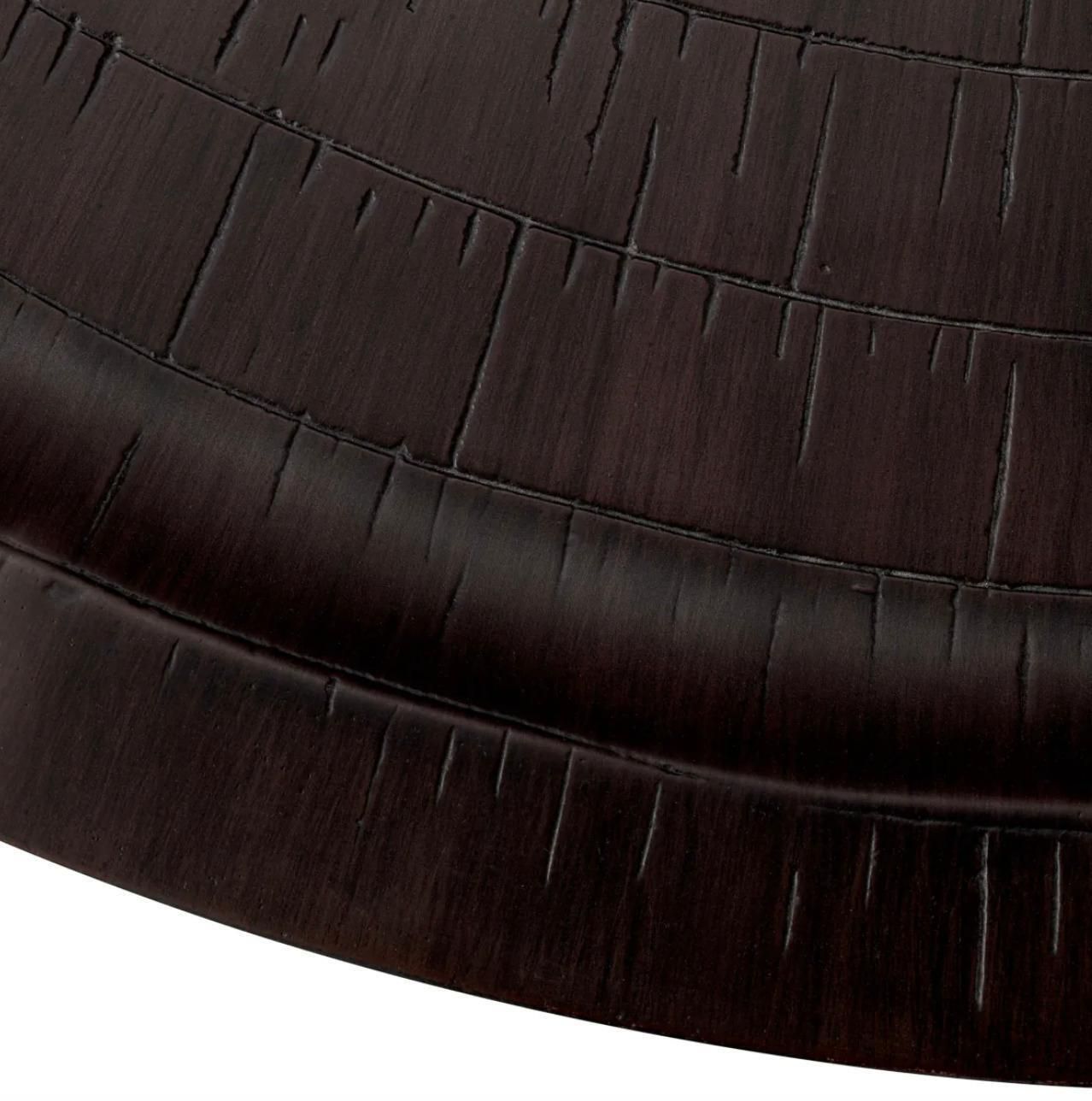 Small Round Coffee Table In Dark Brown Fiber Reinforced Concrete photo vinterior