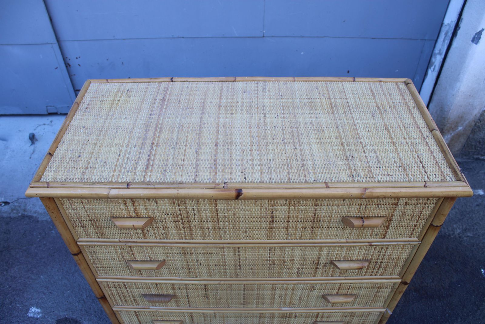 Italian Bamboo Chest Of Drawers With Drawers 1970 photo buy