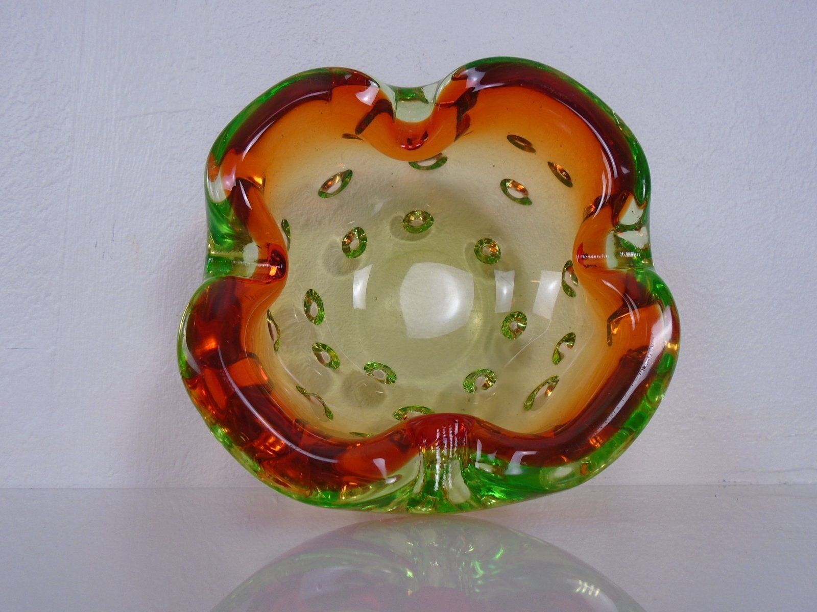 Sommerso Murano Glass Ashtray, Italy, 1960s