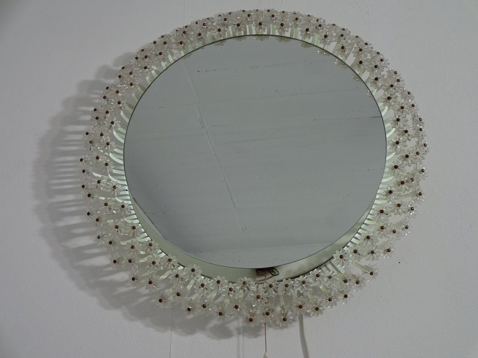 Austrian Illuminated Flower Mirror, 1960s photo furniture