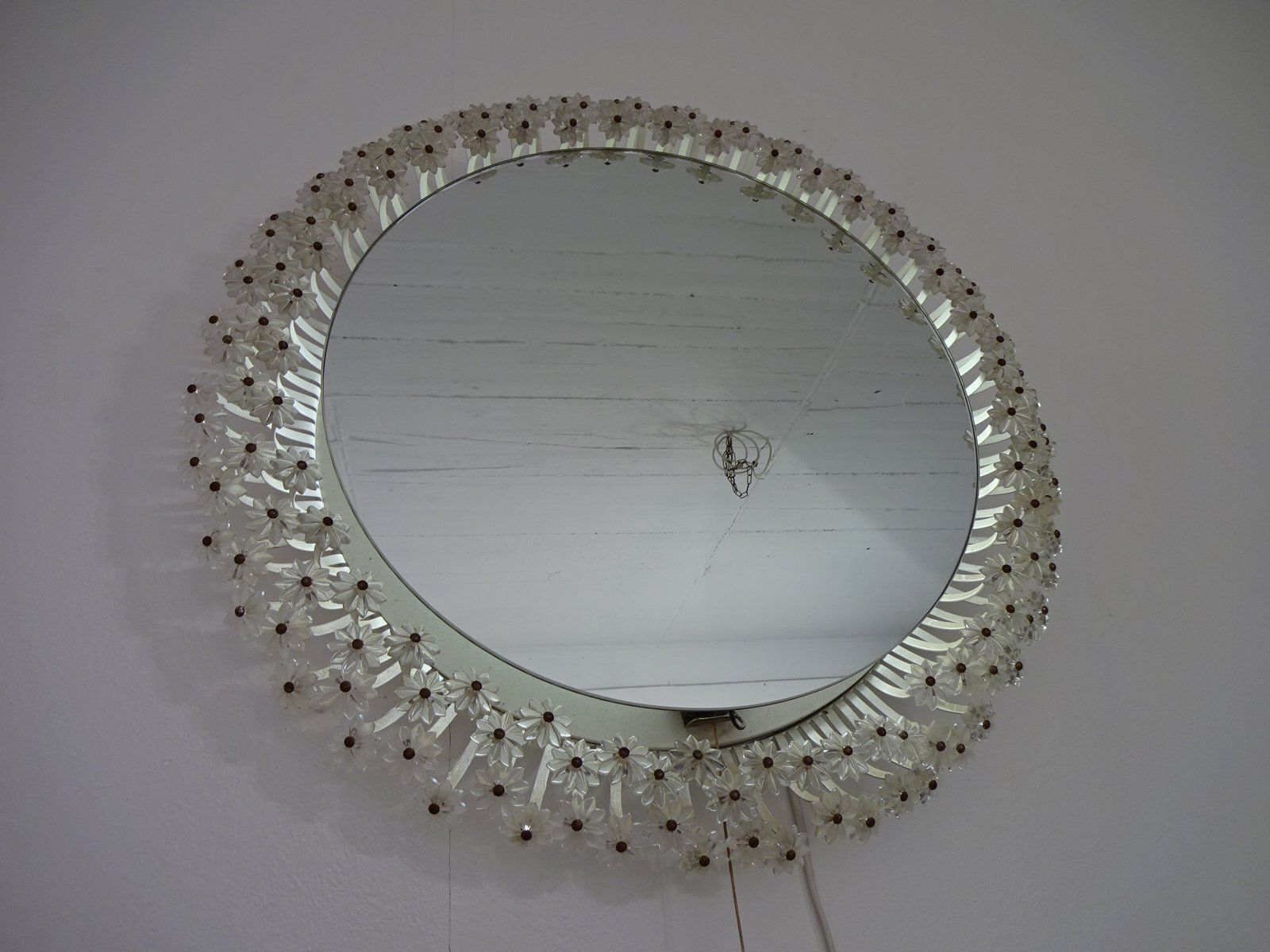photo furniture Austrian Illuminated Flower Mirror, 1960s