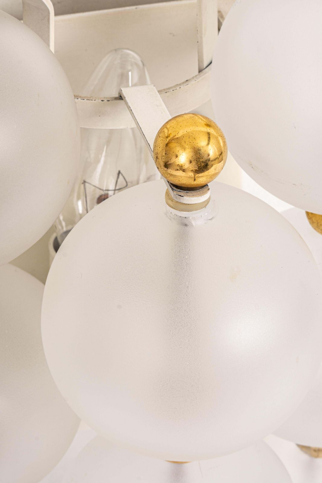 Pair Of Large Frosted Glass Wall Light By Kinkeldey, Germany, 1970s photo Verlichting