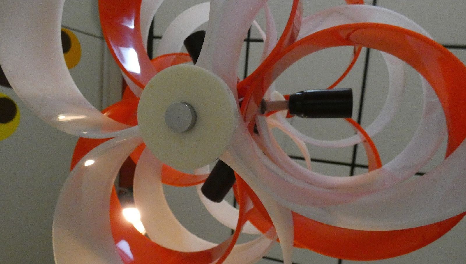 photo furniture Orange And White Acrylic Glass Pendant Lamp From Stilux Milano, 1960s