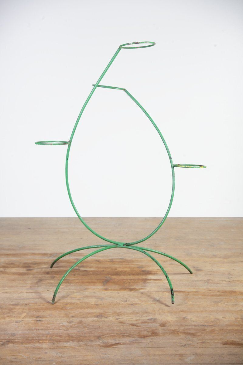Mid Century Green Steel Bar Flower Stand, 1960s photo 173.0