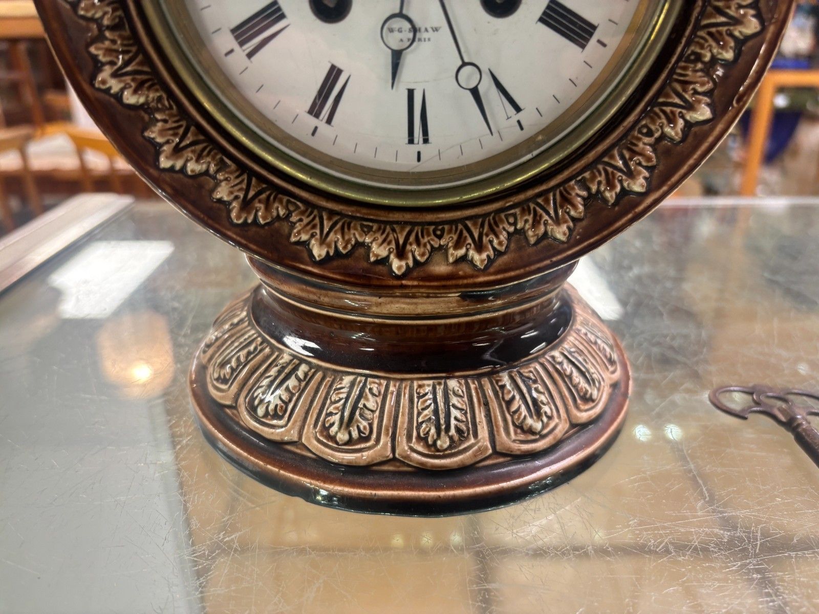 Rare Antique Majolica Case Clock With Japy Freres Movement By W.E.Shaw A.Paris photo 195.0