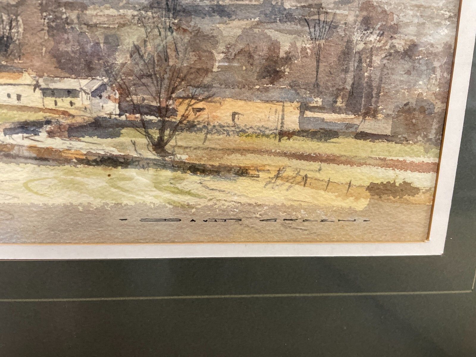 Original David Green Watercolour Painting. Looking Towards Bletsoe, Bedfordshire photo 95.0