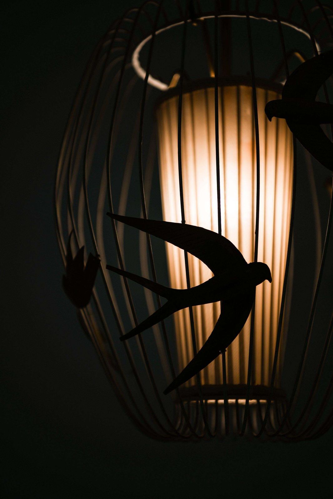 Ceiling Lamp In Cage Shaped Frame In Lacquered Metal By Hans Bergström, 1940's photo vinterior