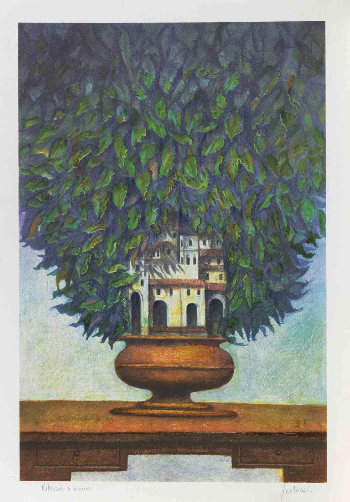 Franco Fortunatothe Garden City   Lithograph By Franco Fortunato   1990s1990s