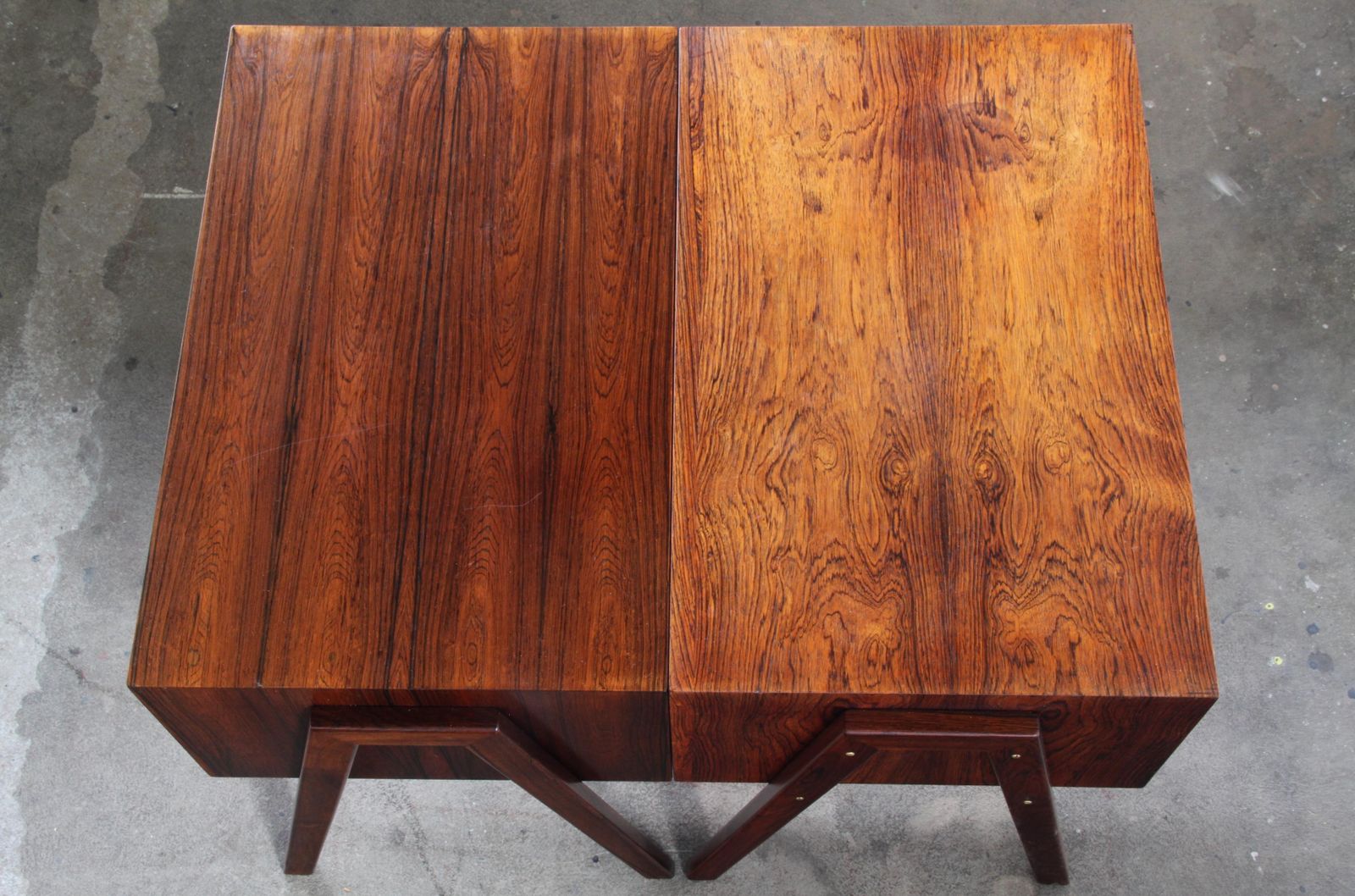 photo vinterior Vintage Set Of Danish Rosewood Bedside Sewing Nests Att. To Erling Torvits, 60s