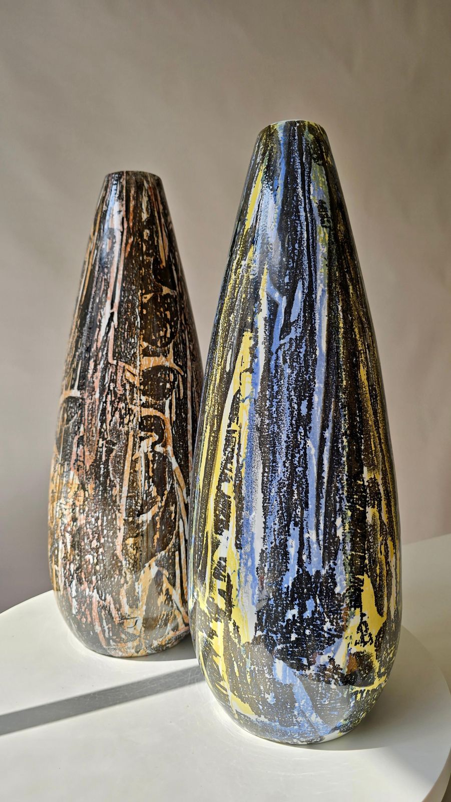 Pair Of Large Handcrafted Ceramic Vases, Yugoslavia, 1960s Mid Century Modern photo Home Decor