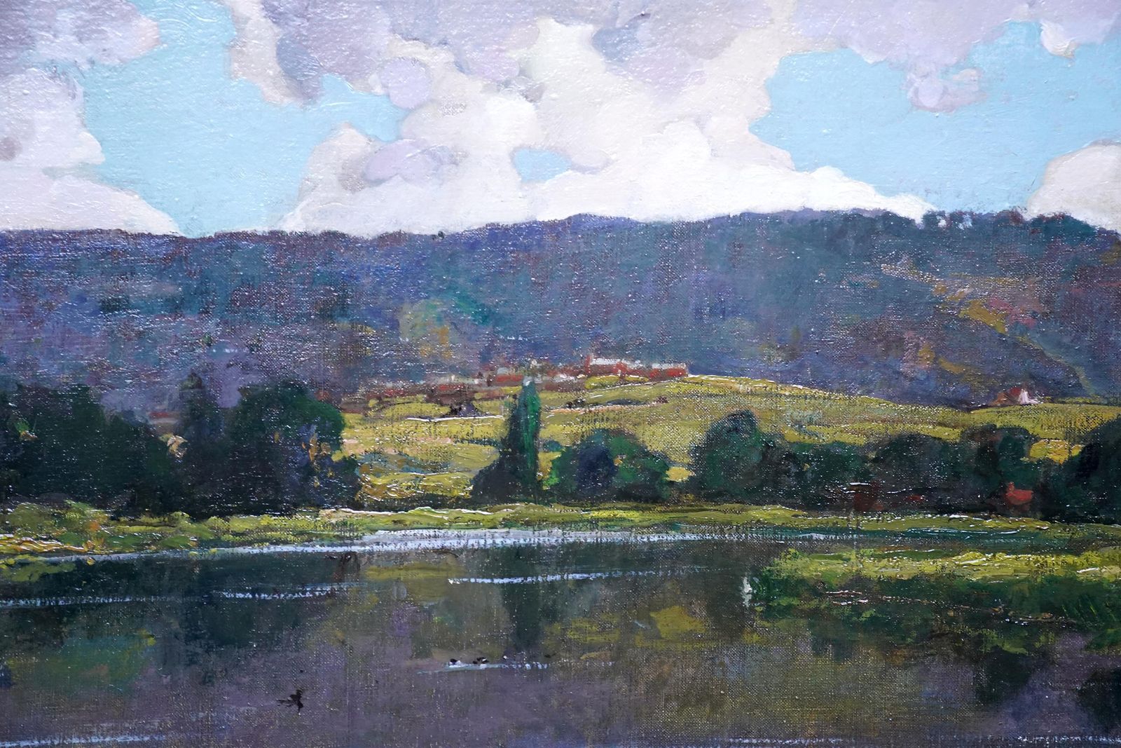 Alexander Jamieson Evening On The Lake   Scottish Edwardian Impressionist Landscape Oil Paintingcirca 1910 photo vinterior