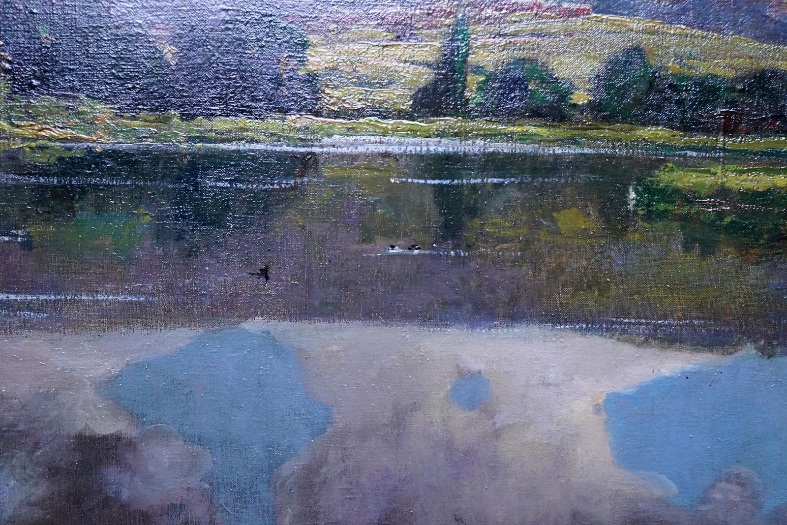 photo furniture Alexander Jamieson Evening On The Lake   Scottish Edwardian Impressionist Landscape Oil Paintingcirca 1910