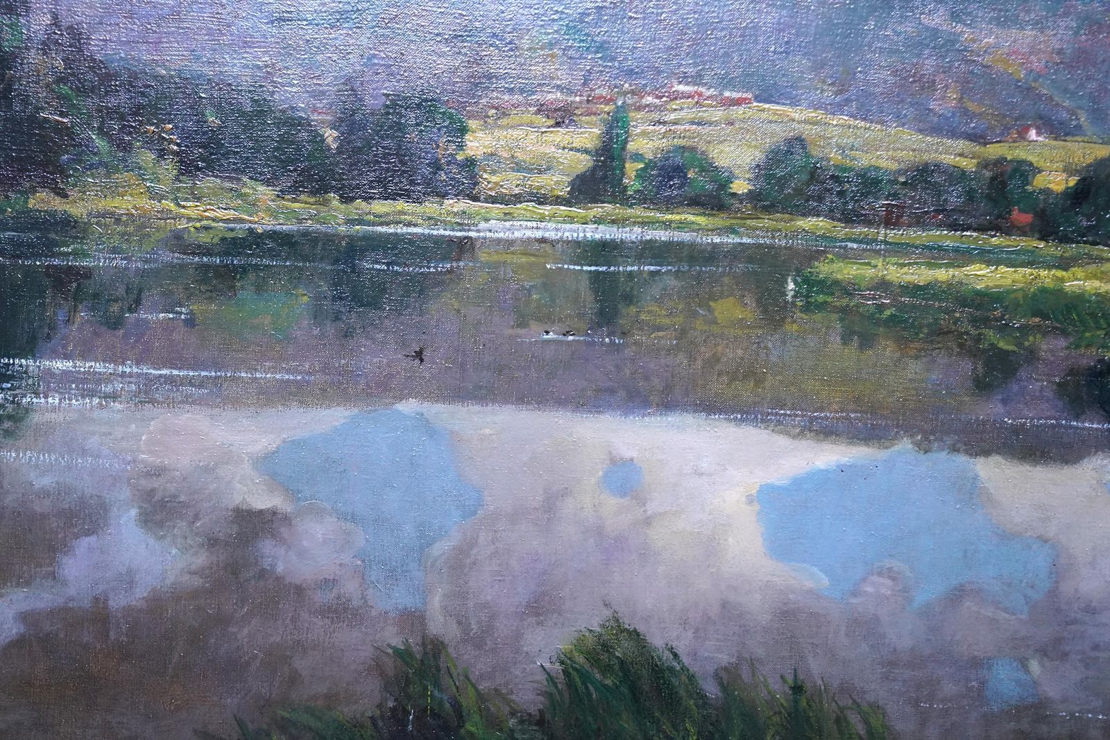 photo for sale Alexander Jamieson Evening On The Lake   Scottish Edwardian Impressionist Landscape Oil Paintingcirca 1910