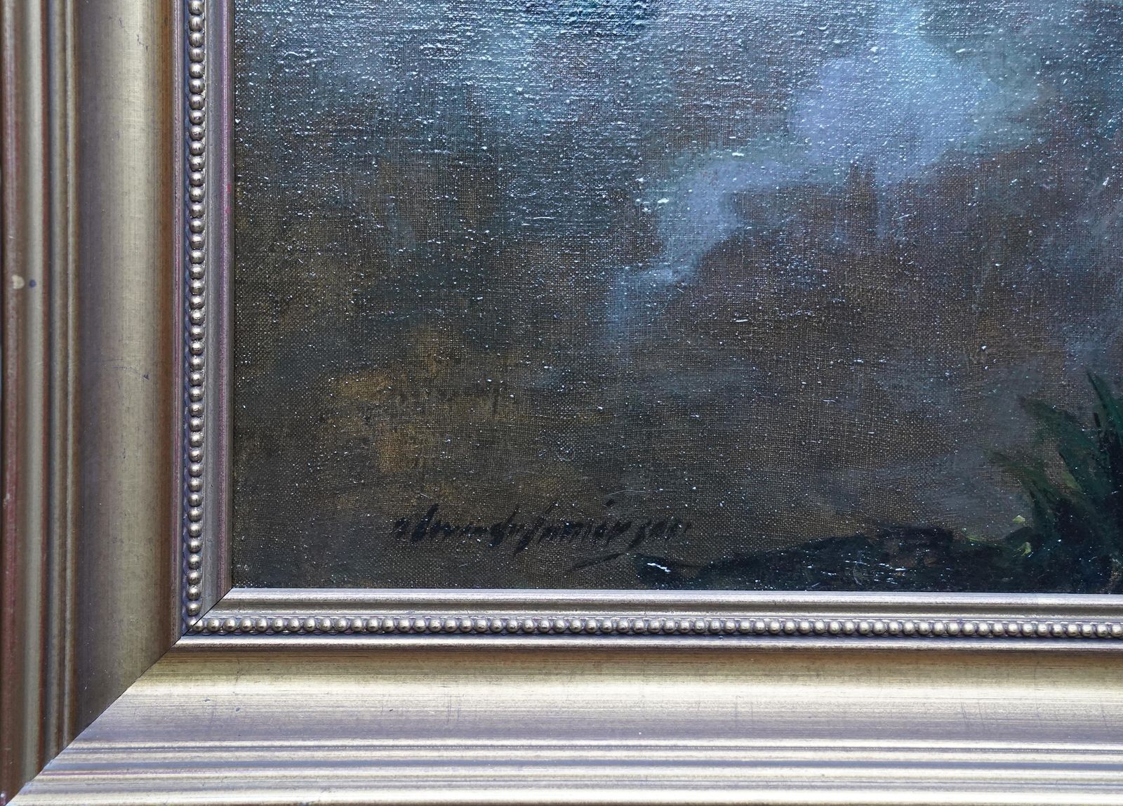 photo vintage Alexander Jamieson Evening On The Lake   Scottish Edwardian Impressionist Landscape Oil Paintingcirca 1910
