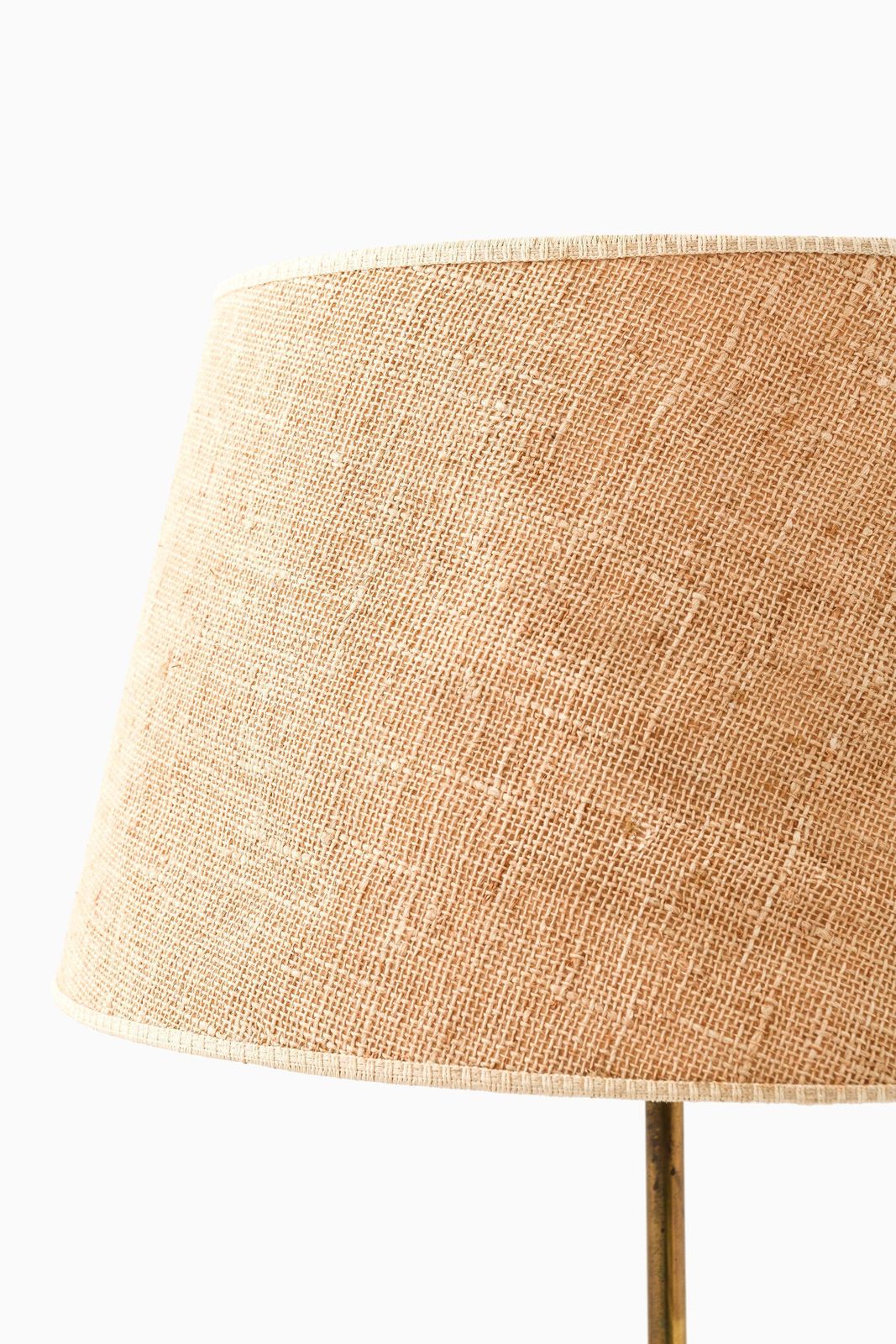 Floor Lamp In Brass, Cane And Original Shade By Paavo Tynell, 1950's photo Lighting