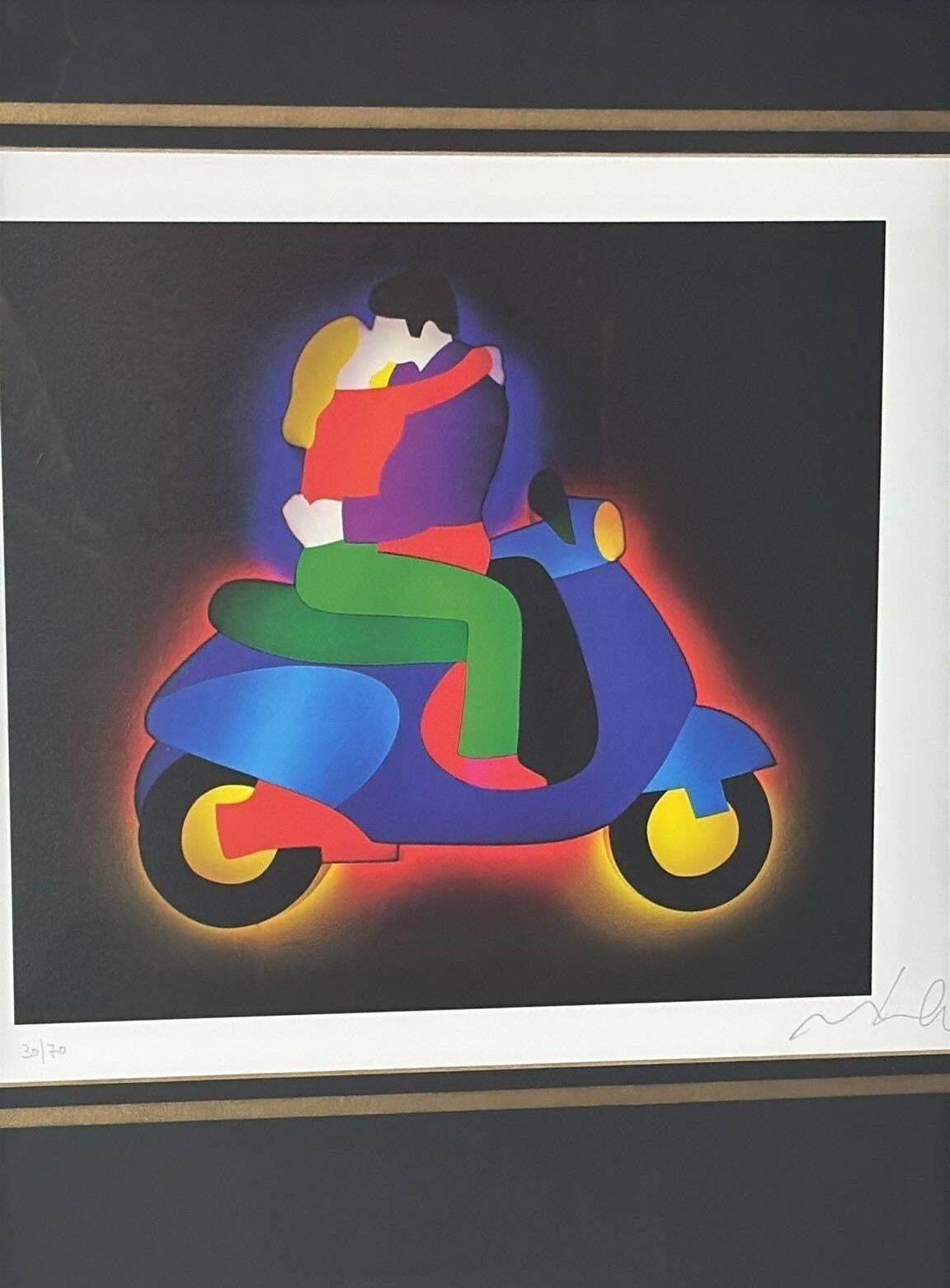 Marco Lodola Screenprint On Paper (No. 30/70) With Mirrored Frame photo vintage