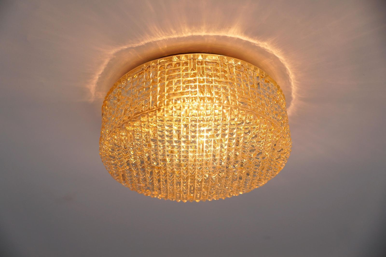 Lovely Amber Bubble Glass Flush Mount Lamp By Helena Tynell For Limburg Boom photo for sale