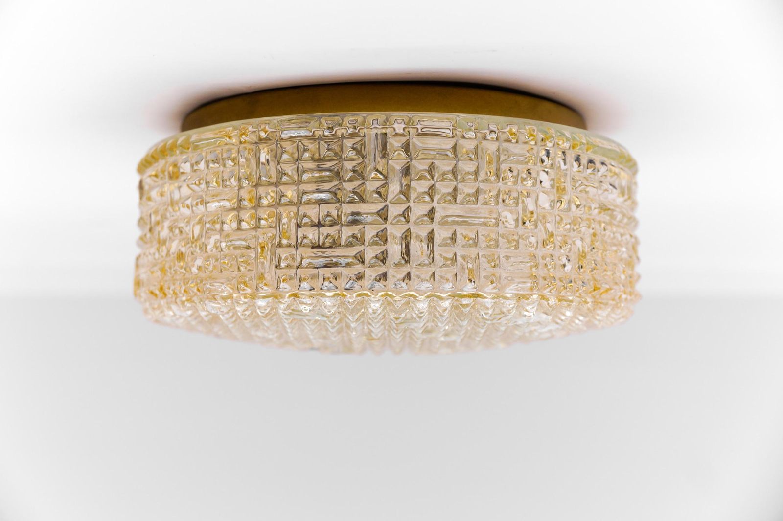 Lovely Amber Bubble Glass Flush Mount Lamp By Helena Tynell For Limburg Boom photo vintage