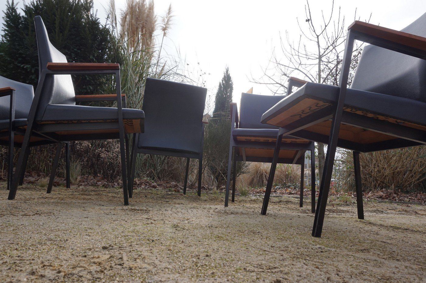 photo for sale Mid Century Modern Industrial Dutch Armchairs, 1960s, Set Of 6