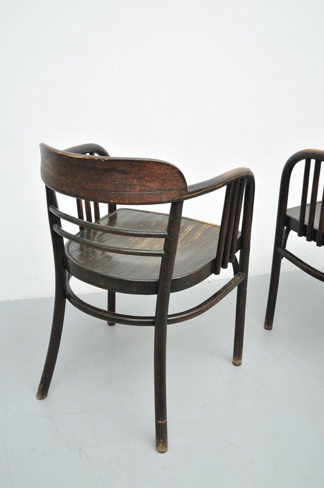 photo furniture Set Of Model 6093 Chairs In Beech By Jacob & Josef Kohn, Vienna, Austria, 1890s