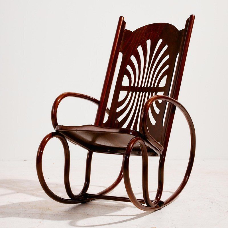 Beech Rocking Chair By Gustav Siegel For Jacob & Josef Kohn