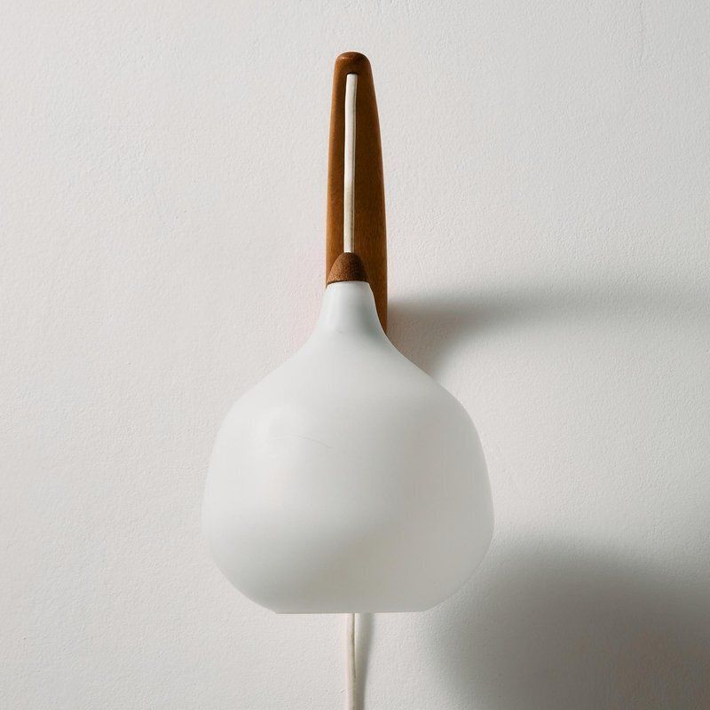 Teak And Glass Wall Lamp By Uno And östen Kristiansson For Luxus photo for sale