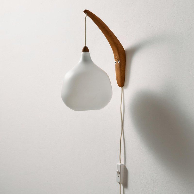 726.0 Teak And Glass Wall Lamp By Uno And östen Kristiansson For Luxus photo