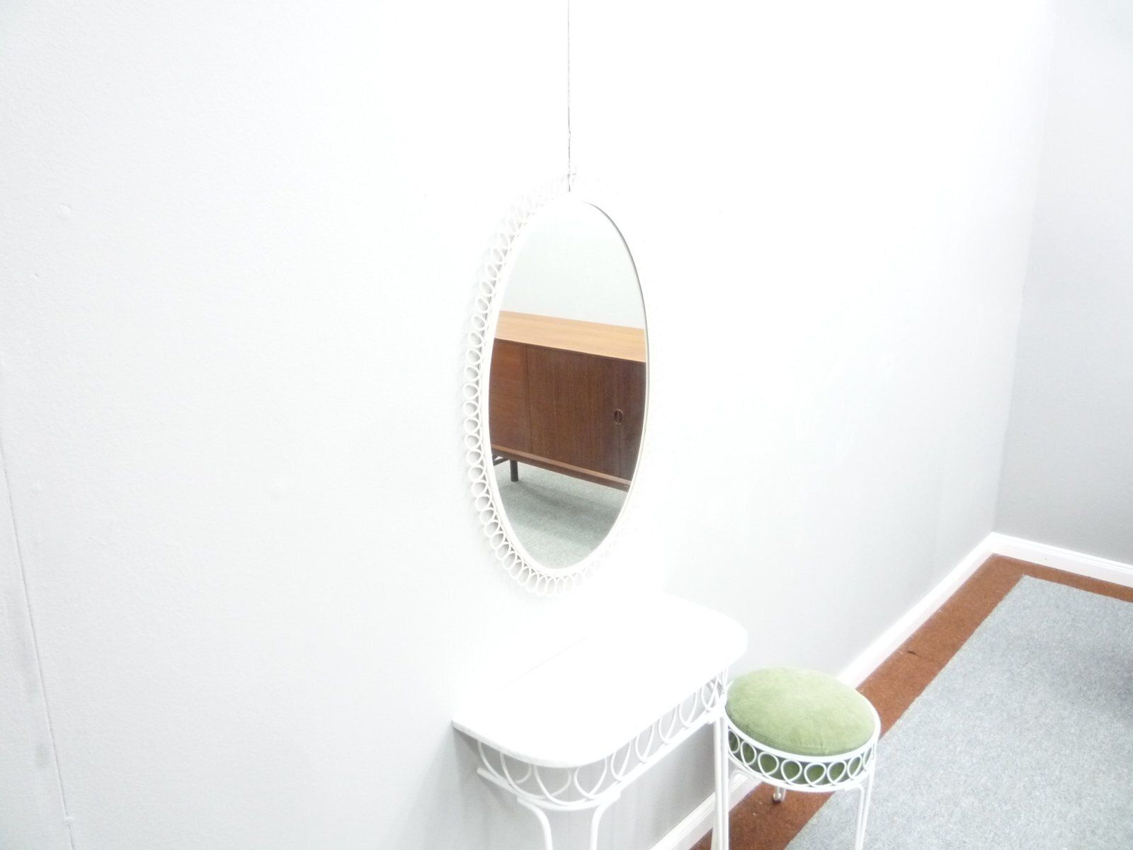 Hairdressing Console With Mirror, Stool & Umbrella Stand, 1950s, Set Of 4 photo 624.0