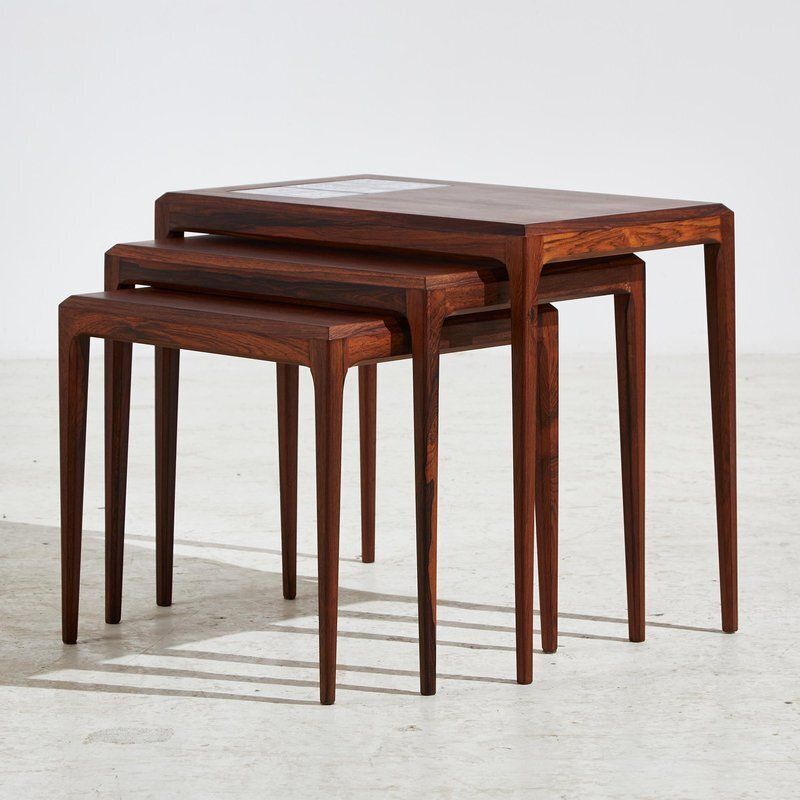 Rosewood Nesting Tables By Johannes Andersen For Cfc Silkeborg, 1960s, Set Of 3 photo for sale