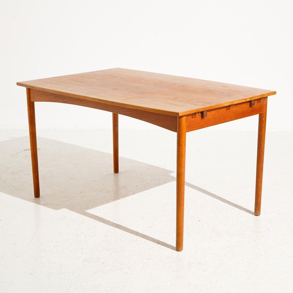 Teak & Oak Dining Table By Poul M. Volther For Fdb, 1960s photo furniture