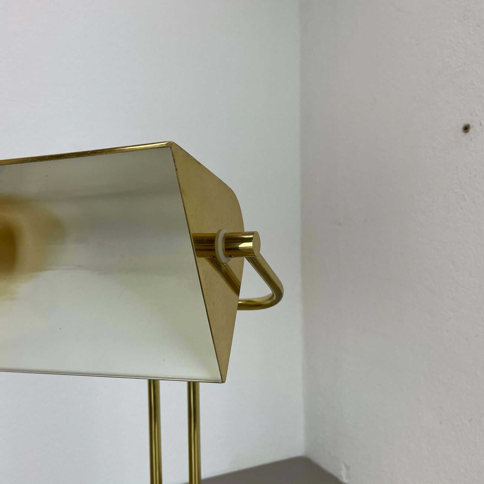 Modernist Travertine And Brass Table Light By Hillebrand Leuchten, Germany, 1980 photo buy