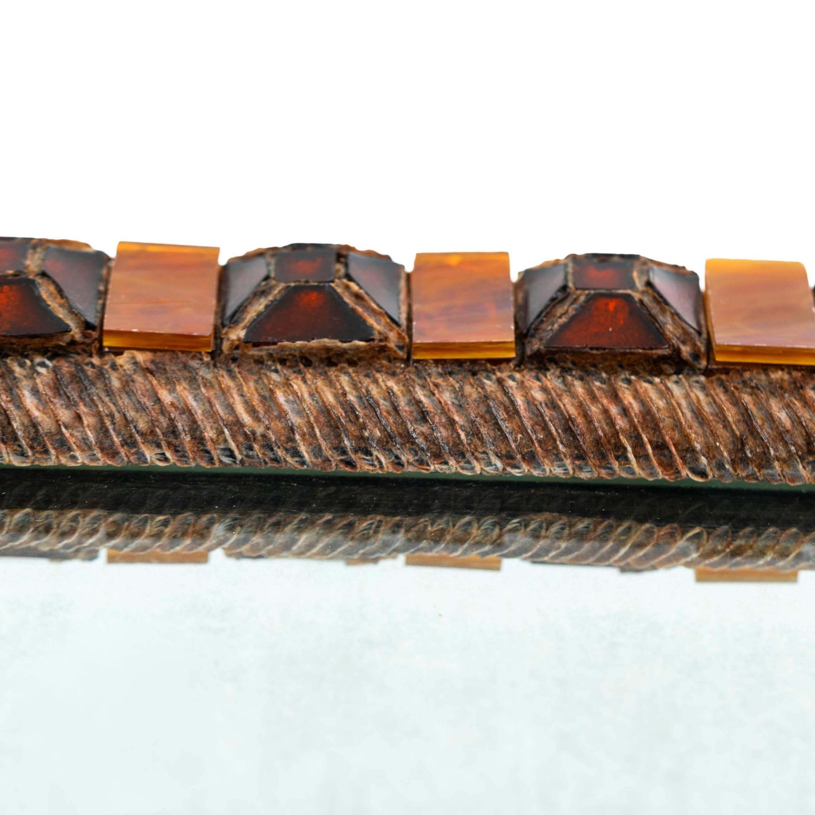 French Mid Centruy Resin Glass Mosaic Mirror In The Style Of Line Vautrin 1960s photo vinterior