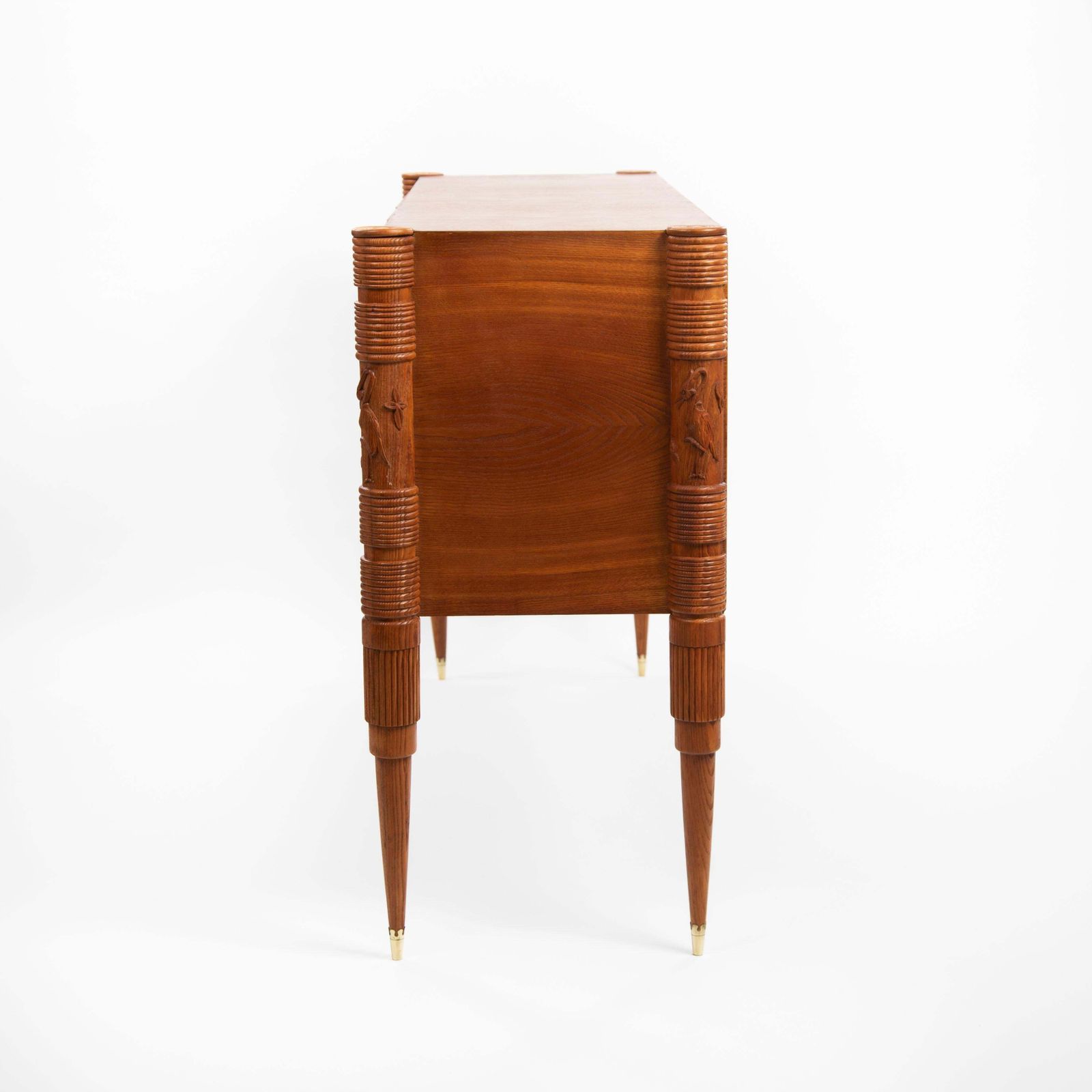Italian Artistic Oak Sideboard With Naturalistic Carvings By Pierluigi Colli 40s photo for sale
