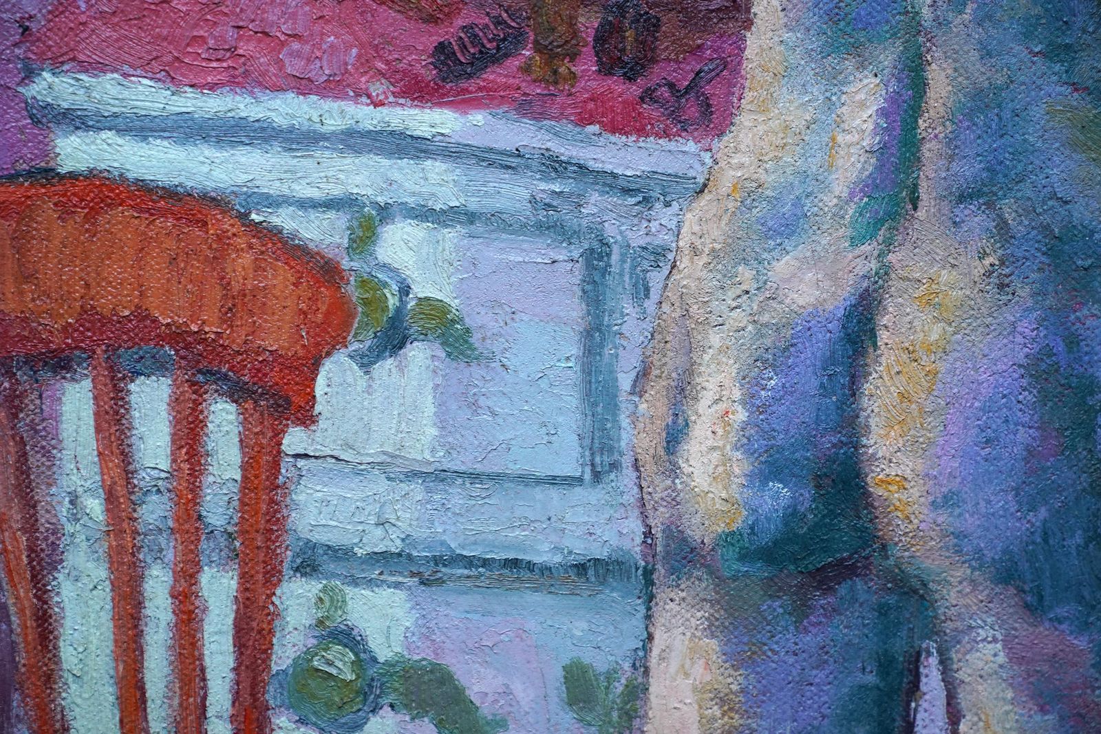 Glyn Morganboy Dressing   Welsh Post Impressionist 1949 Art Oil Painting Nude In Interior1949 photo vintage