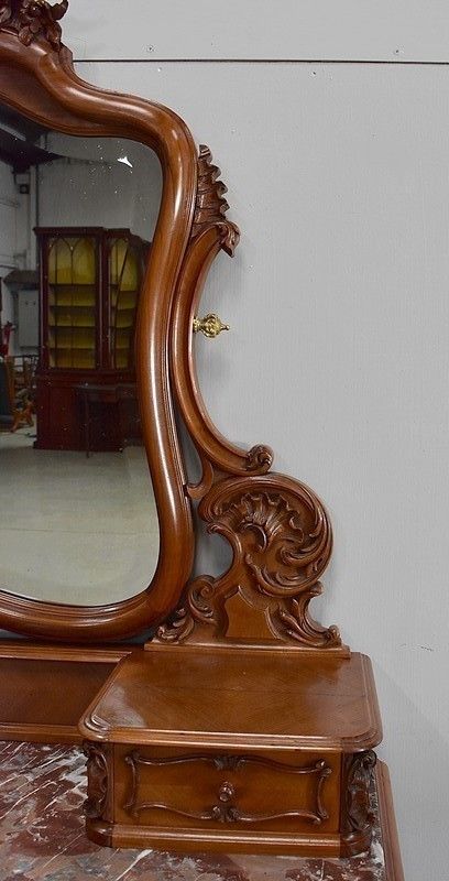 Dresser Louis XV "Rocaille" Dresser Walnut Early 20th Century "Guinand Leglas" In Nantes photo vinterior