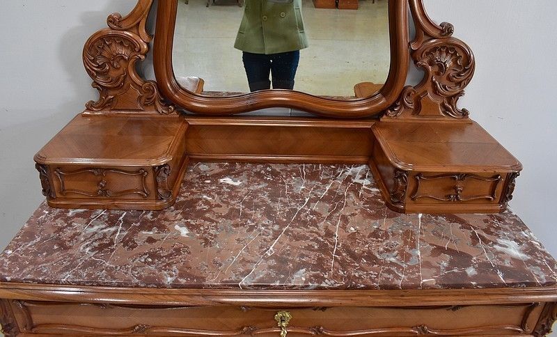 Dresser Louis XV "Rocaille" Dresser Walnut Early 20th Century "Guinand Leglas" In Nantes photo buy