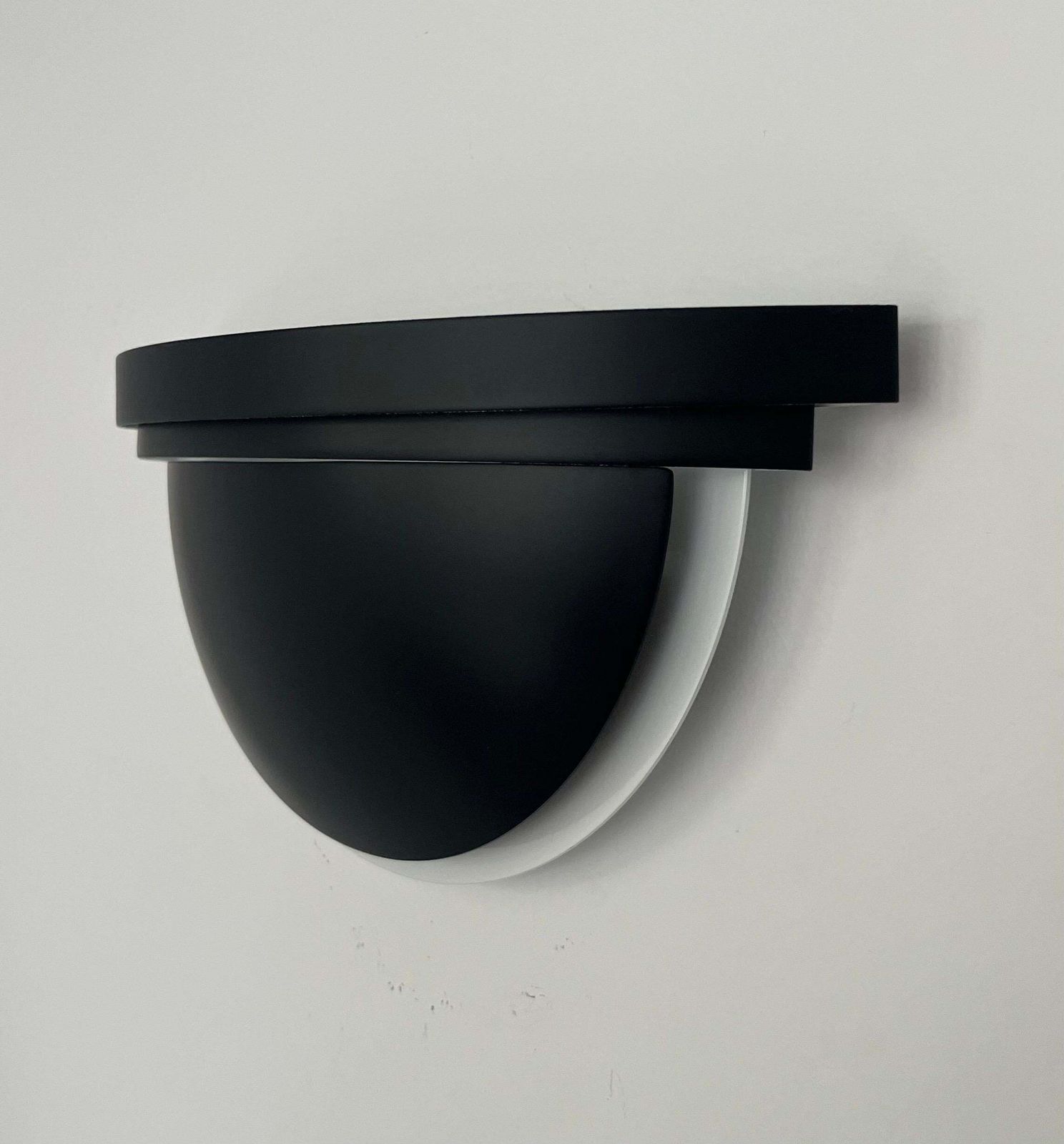 Postmodern Black Metal Pair Of Spanish Wall Sconces By Estiluz, Barcelona, 1980s photo Lighting