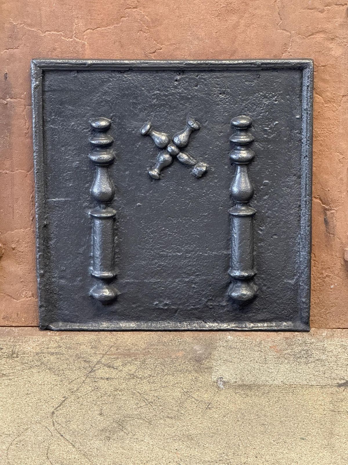 18th Century French Louis XIV Period 'Saint Andrew's Cross' Fireback / Backsplas photo furniture