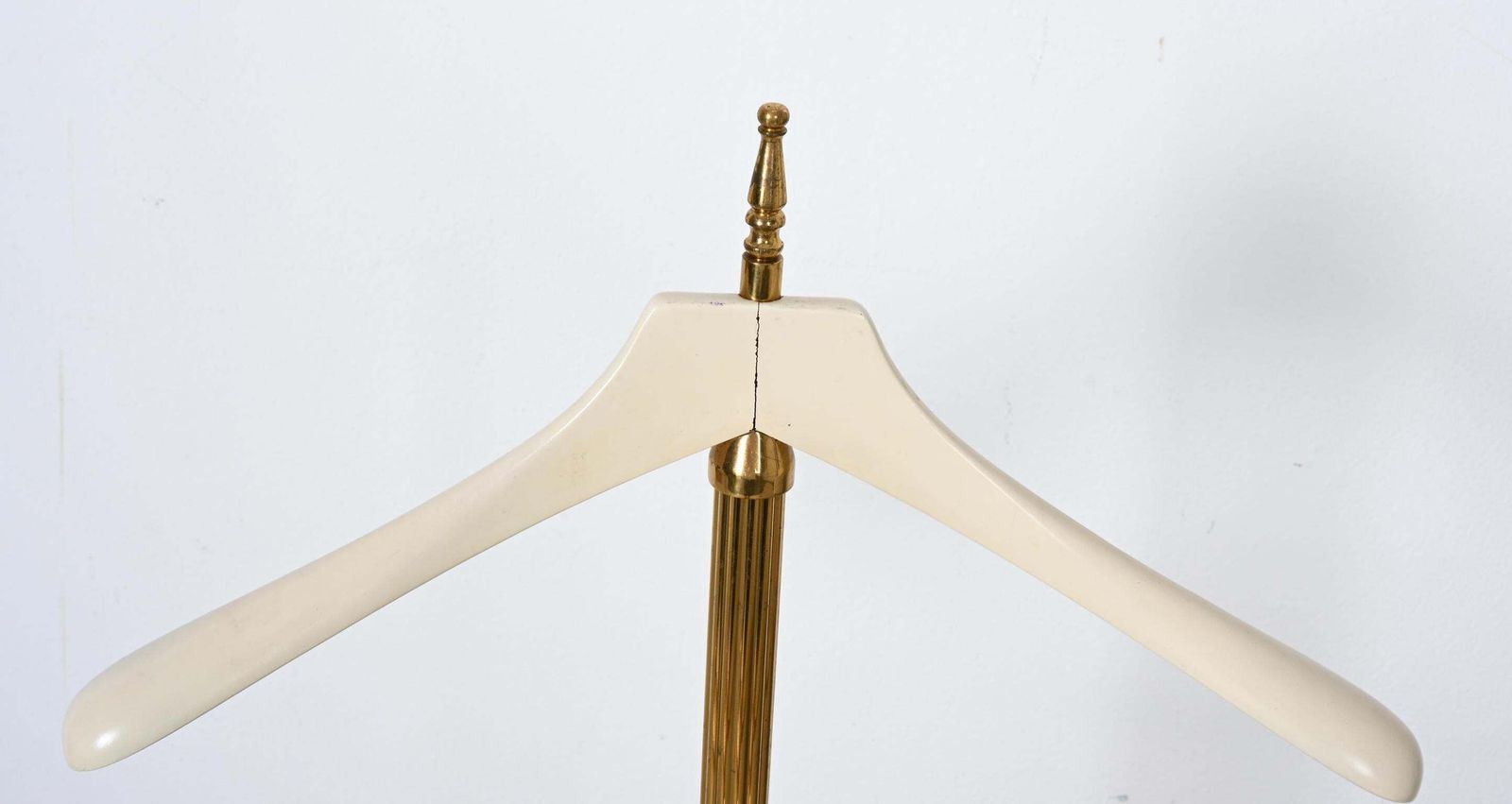 Italian Midcentury Brass Personal Valet With Lacquered Wood Shoulder photo buy
