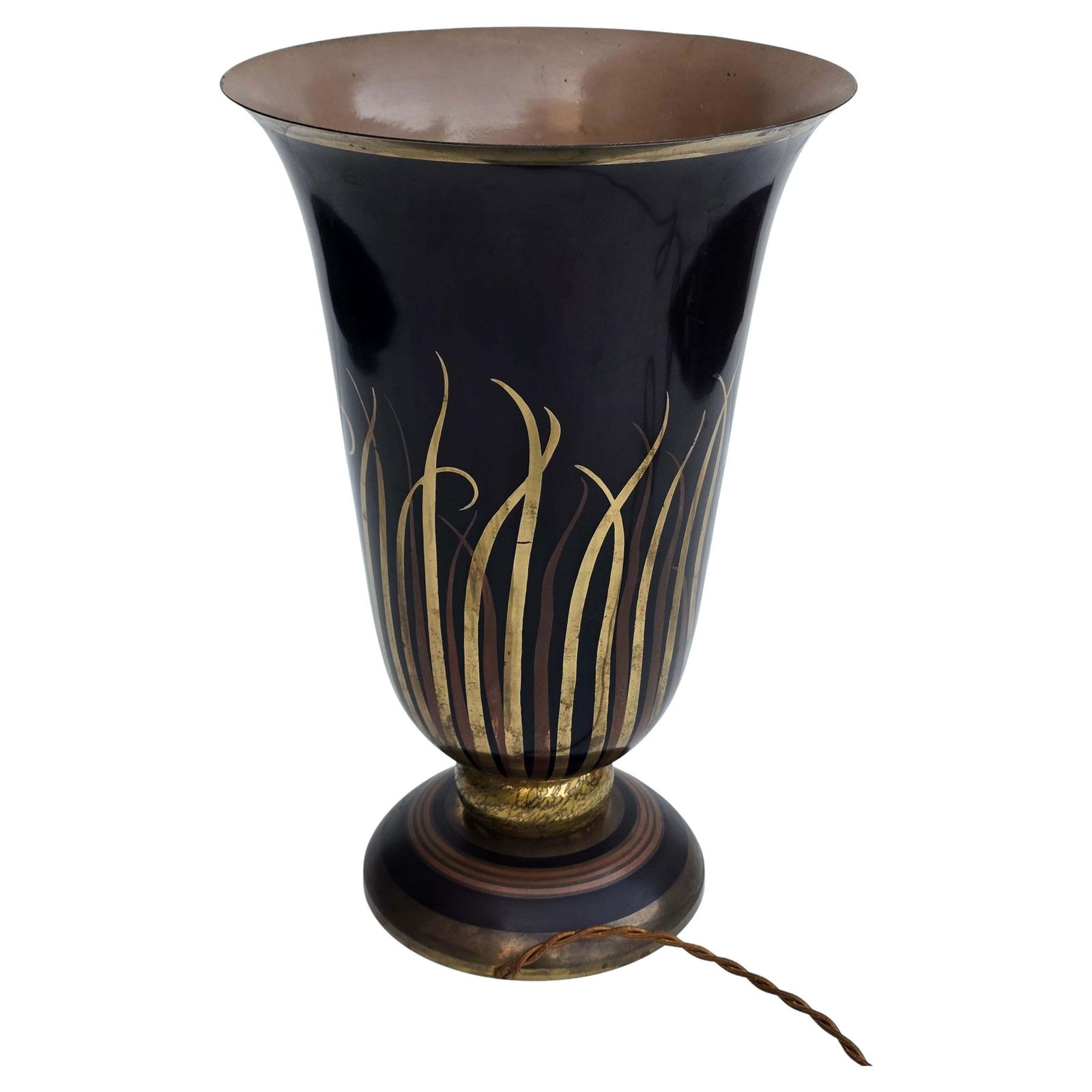 French Art Deco Lacquered And Gilded Lamp Base By A. Ducobu, Circa 1930 photo furniture