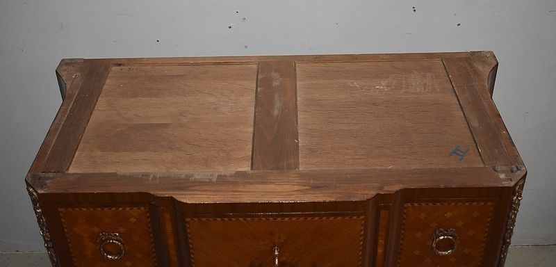 Commode Louis XV Louis XVI Transition In 20th Century Marquetry photo for sale
