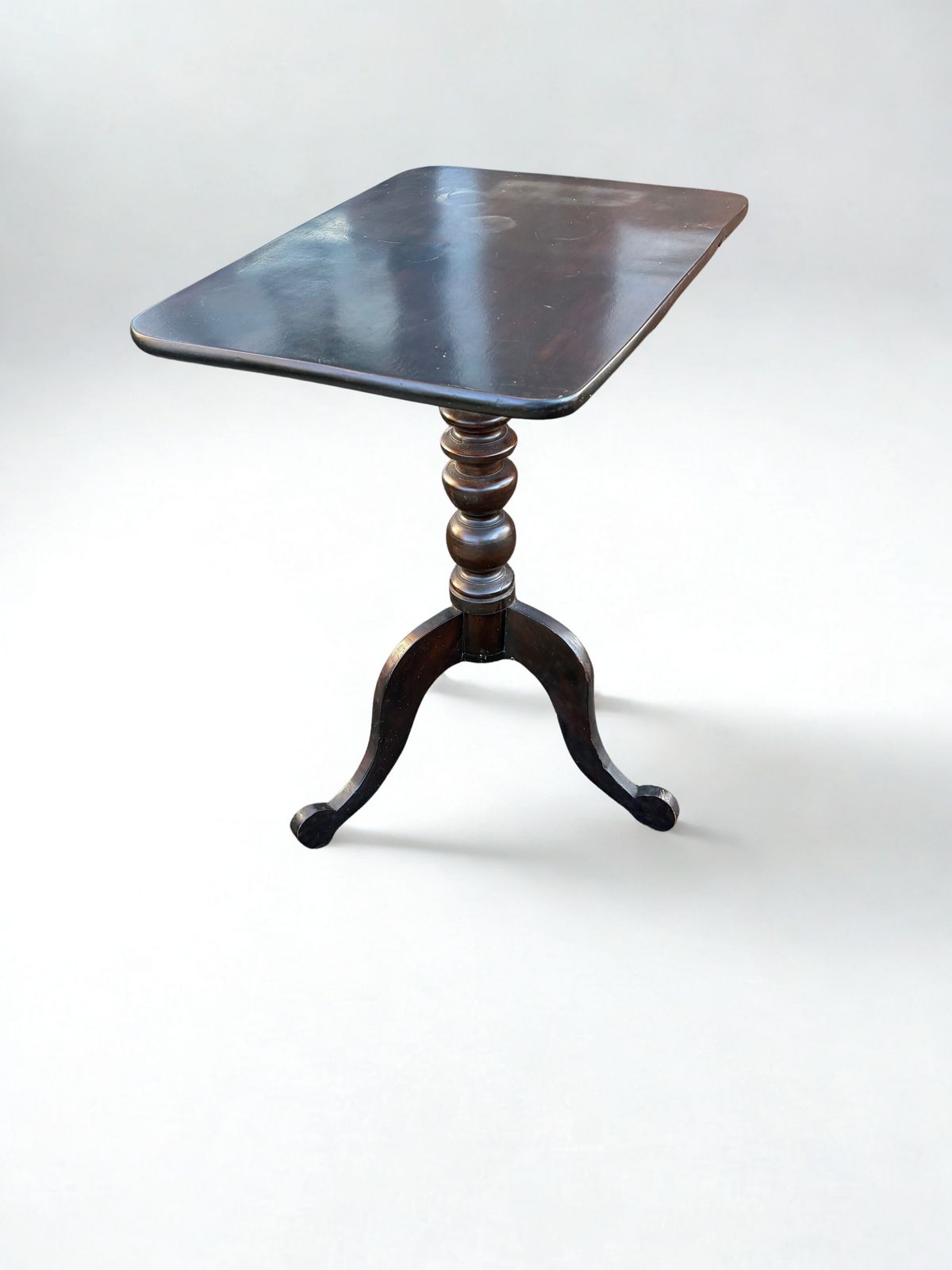 Antique Wine Table With Turned Pedestal And Tripod Legs photo for sale