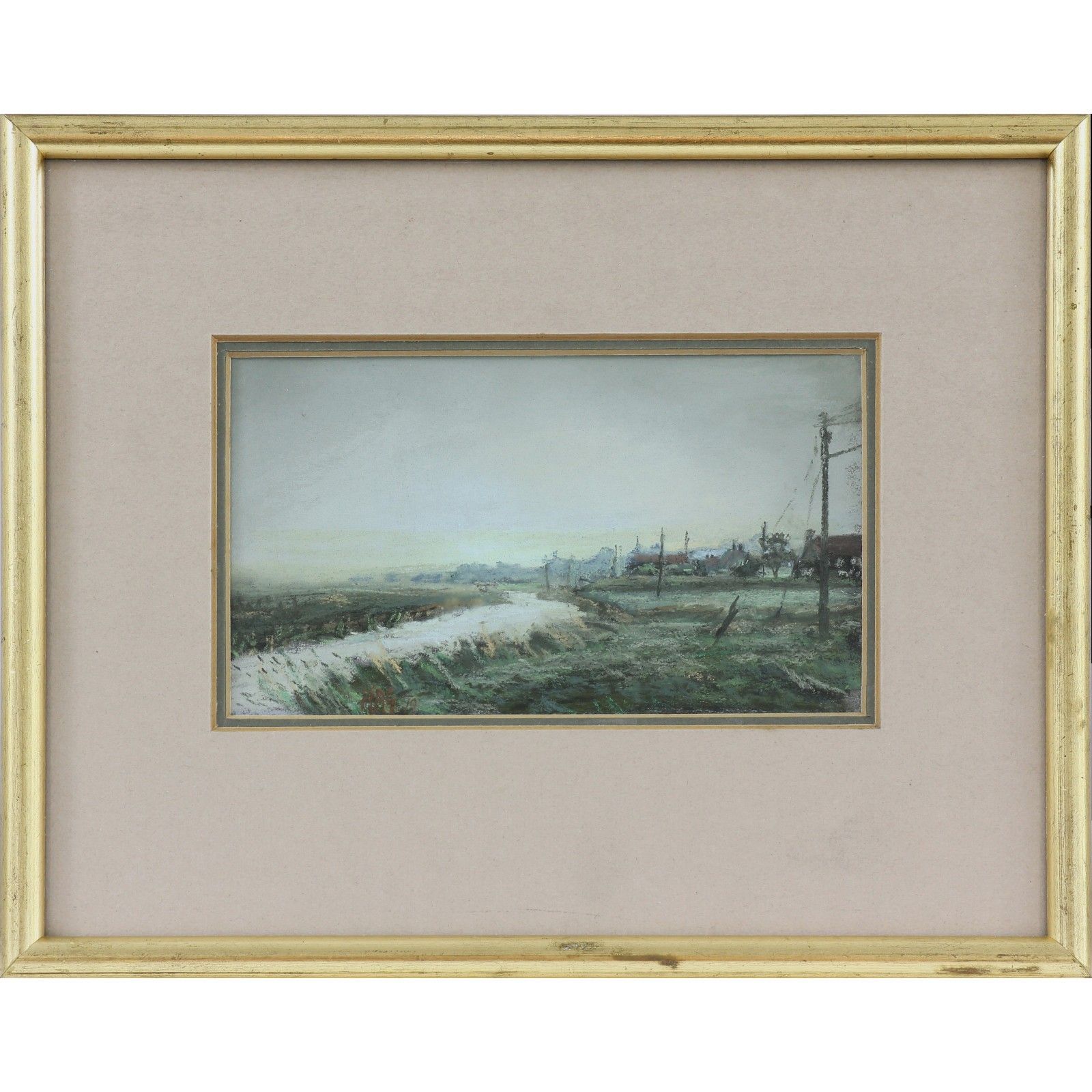 Pastel By Margaret Glass. Titled "The Coast Road, Towards Salthouse"
