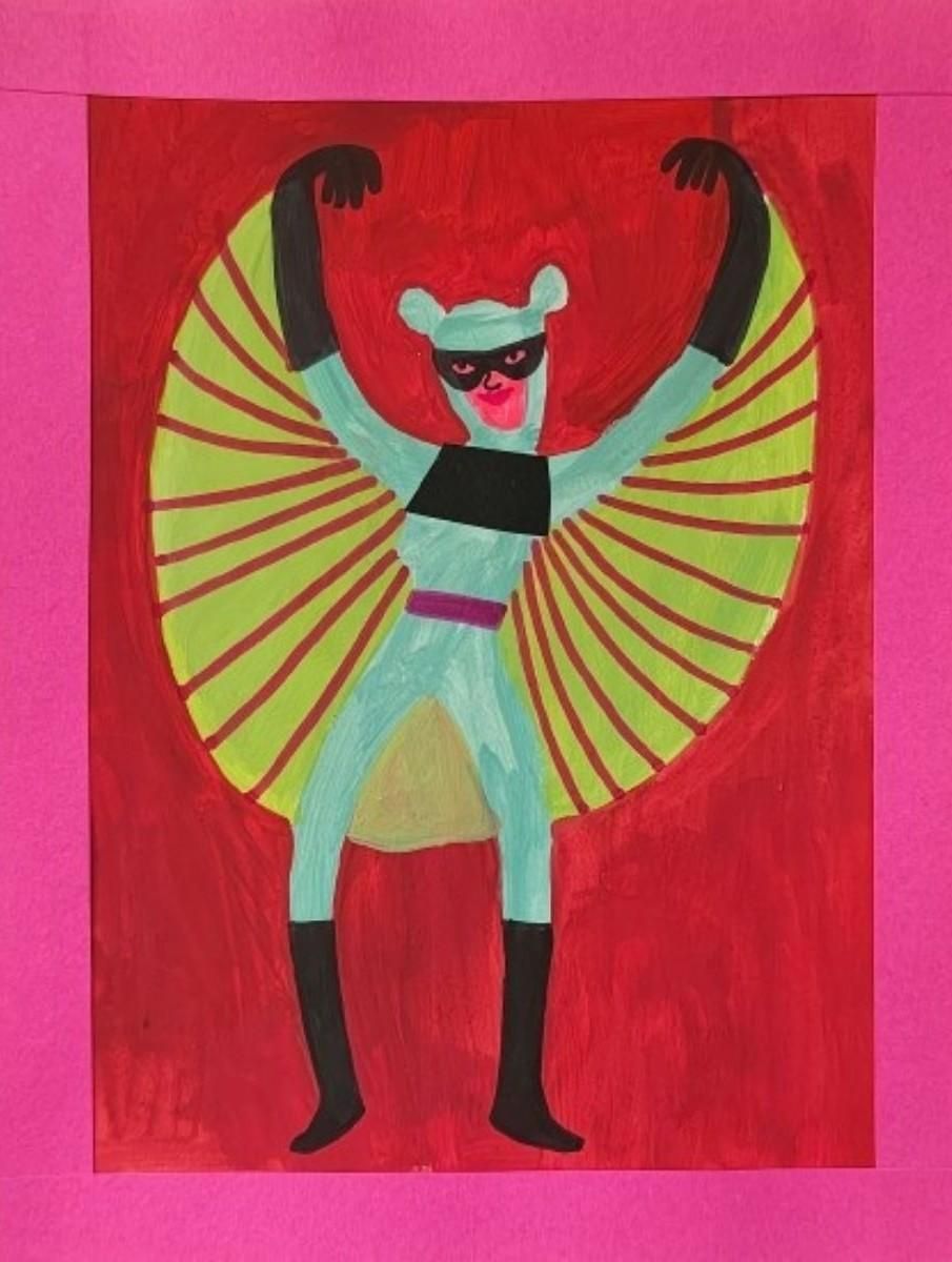 A Bat Woman Papercut And Gouache Artwork Super Hero Figurative Wonder Woman 2025