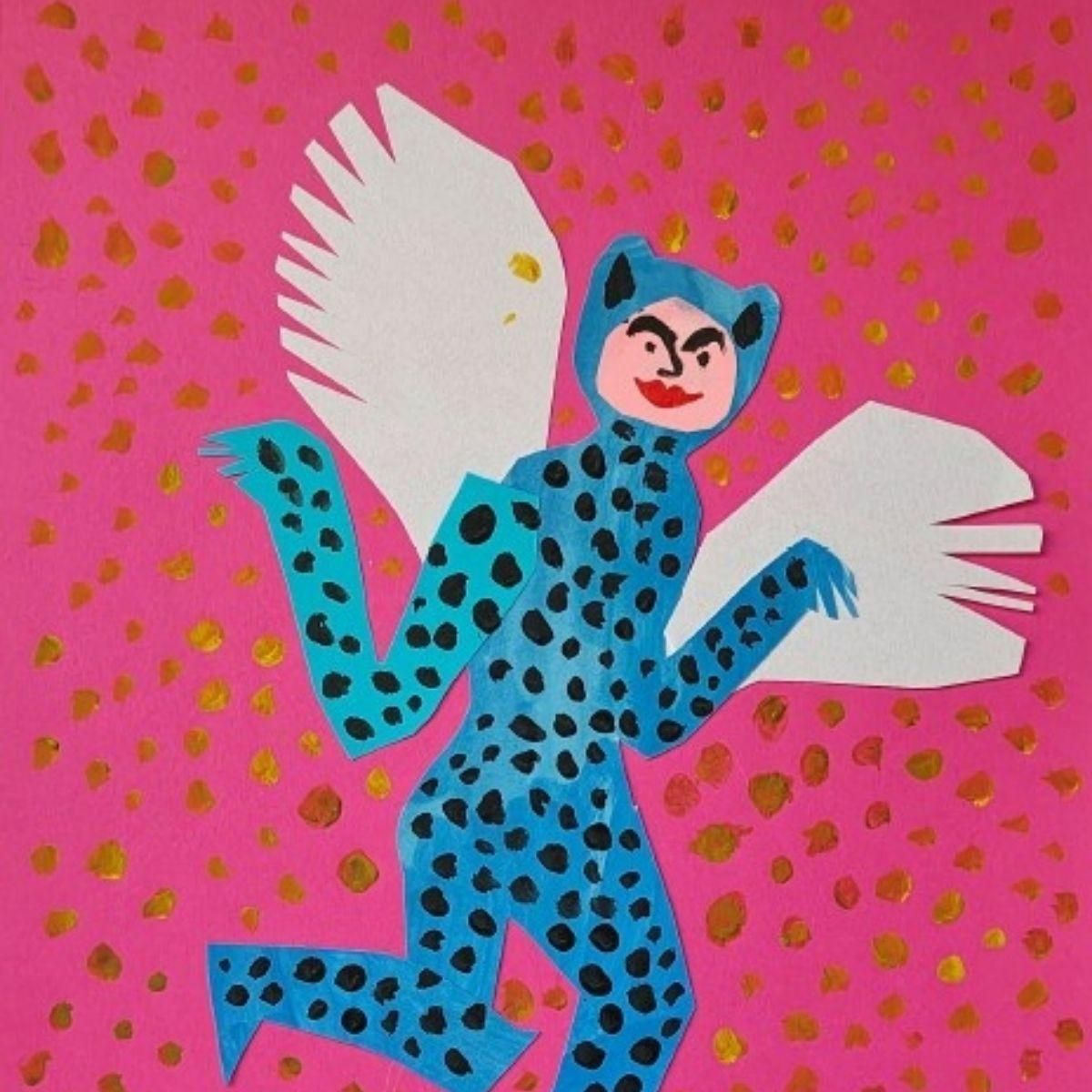 A Panthero Fly Papercut And Gouache Artwork Animal Figurative Polish Artist 2025 photo 256.0