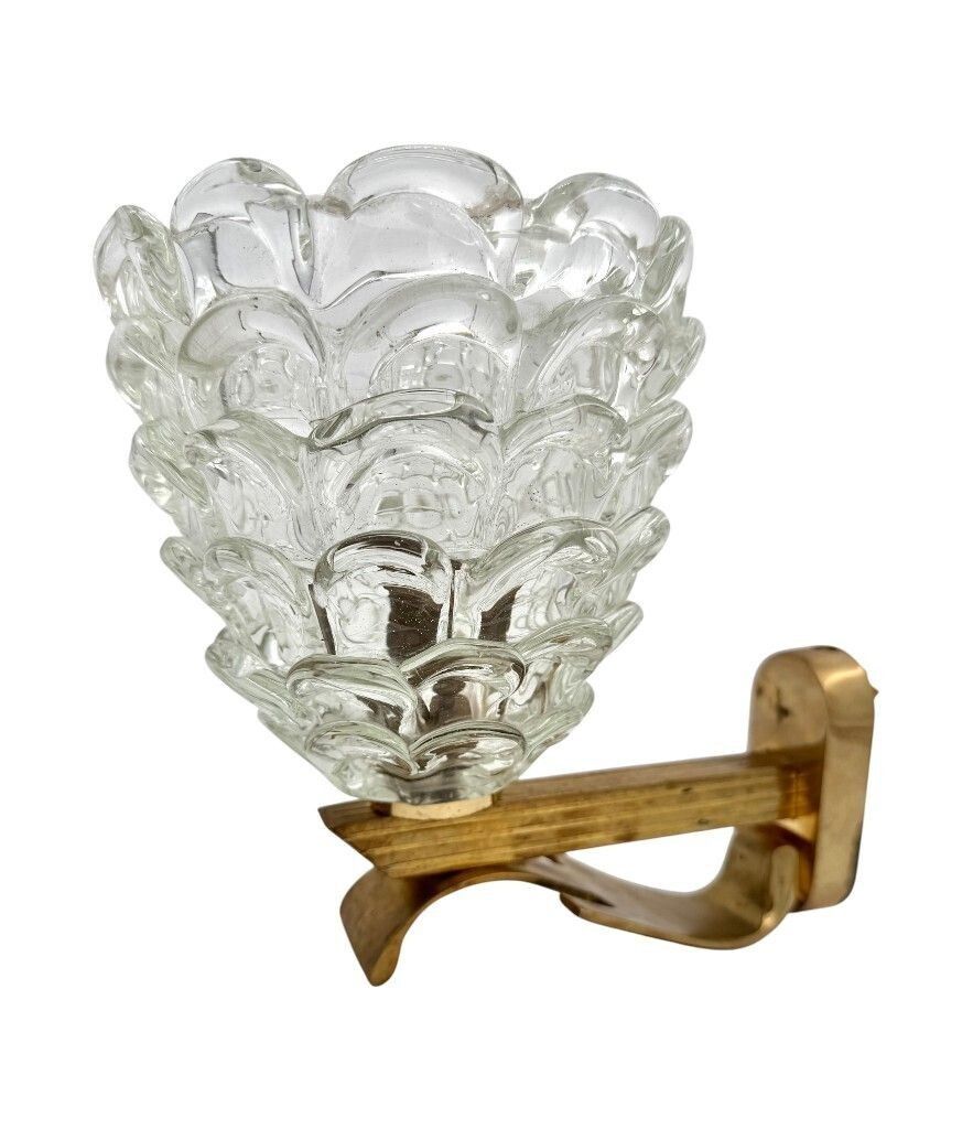 photo buy Two Pairs Of Art Deco 1940s Barovier And Toso Murano Glass And Brass Wall Sconces