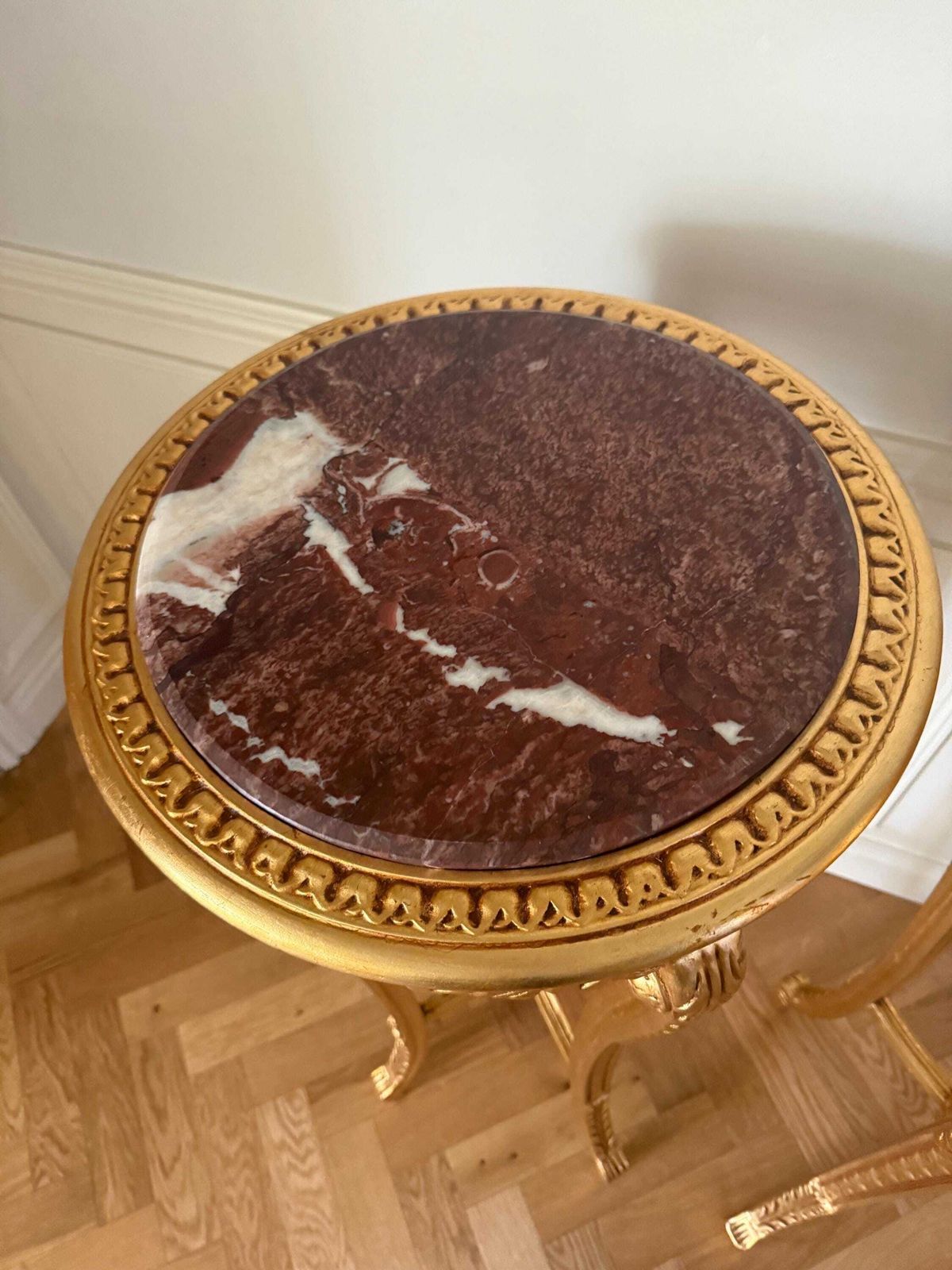 Pair Louis XVI French Tall Jardinières Plant Statue Stand Gilt Red Marble (H: 111 Cm) photo furniture