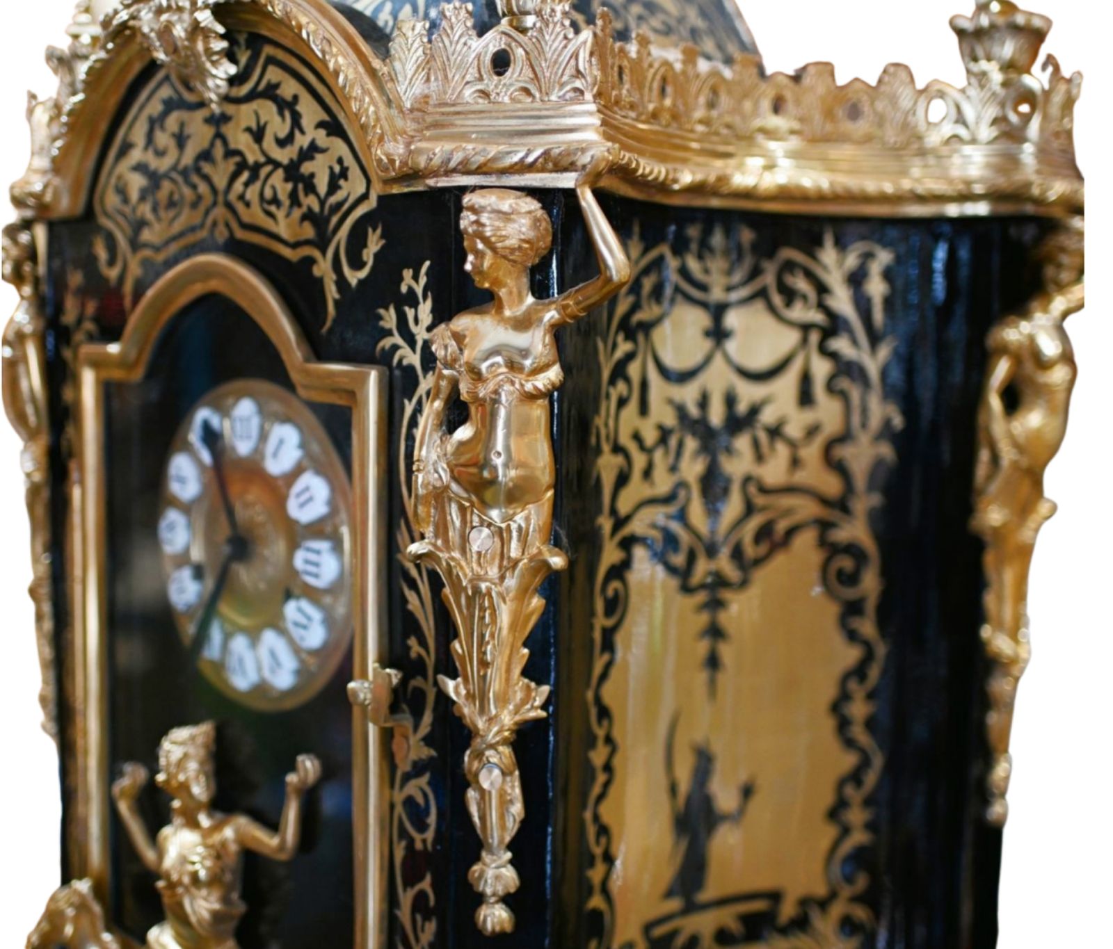 French Boulle Clock On Stand Louis XVI Gilt Inlay photo buy