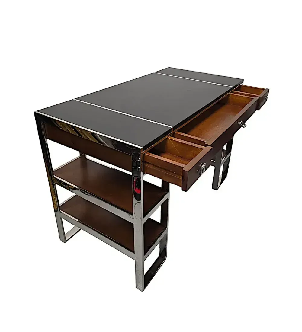 A Stunning Mid Century Design Leather Top Desk photo Furniture